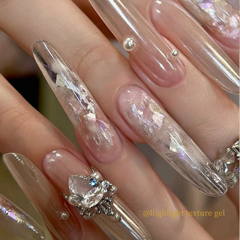 Nail 3D relief high gloss texture adhesive