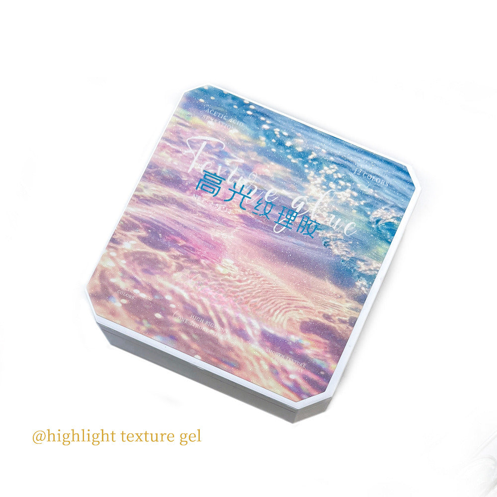 Nail 3D relief high gloss texture adhesive