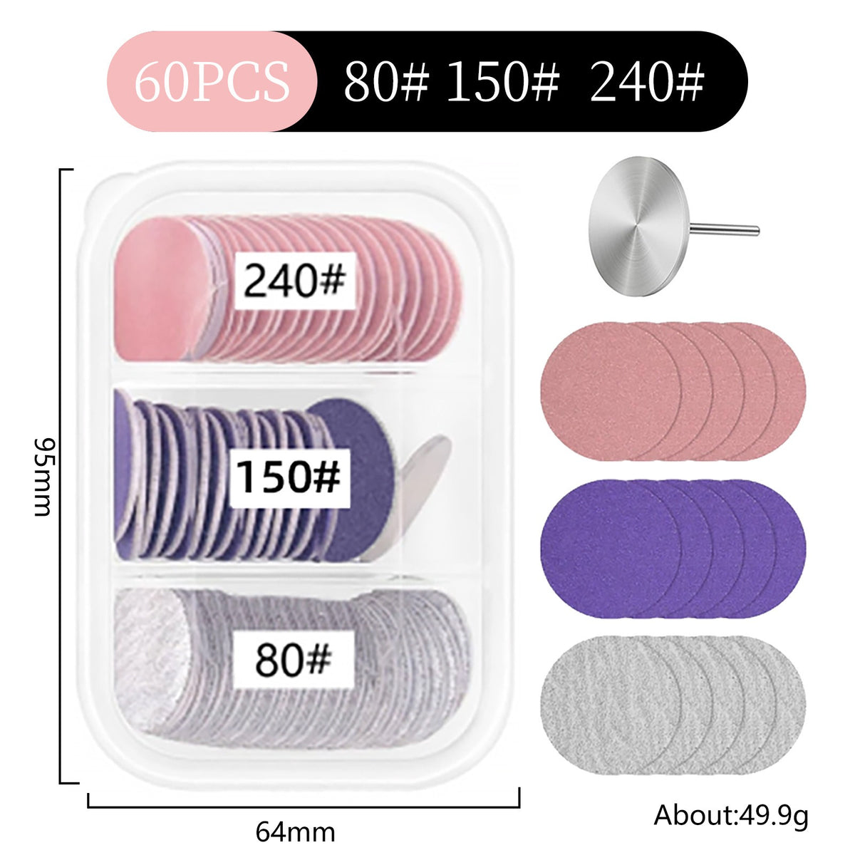 Multi-Grit Nail Sanding Disc Set