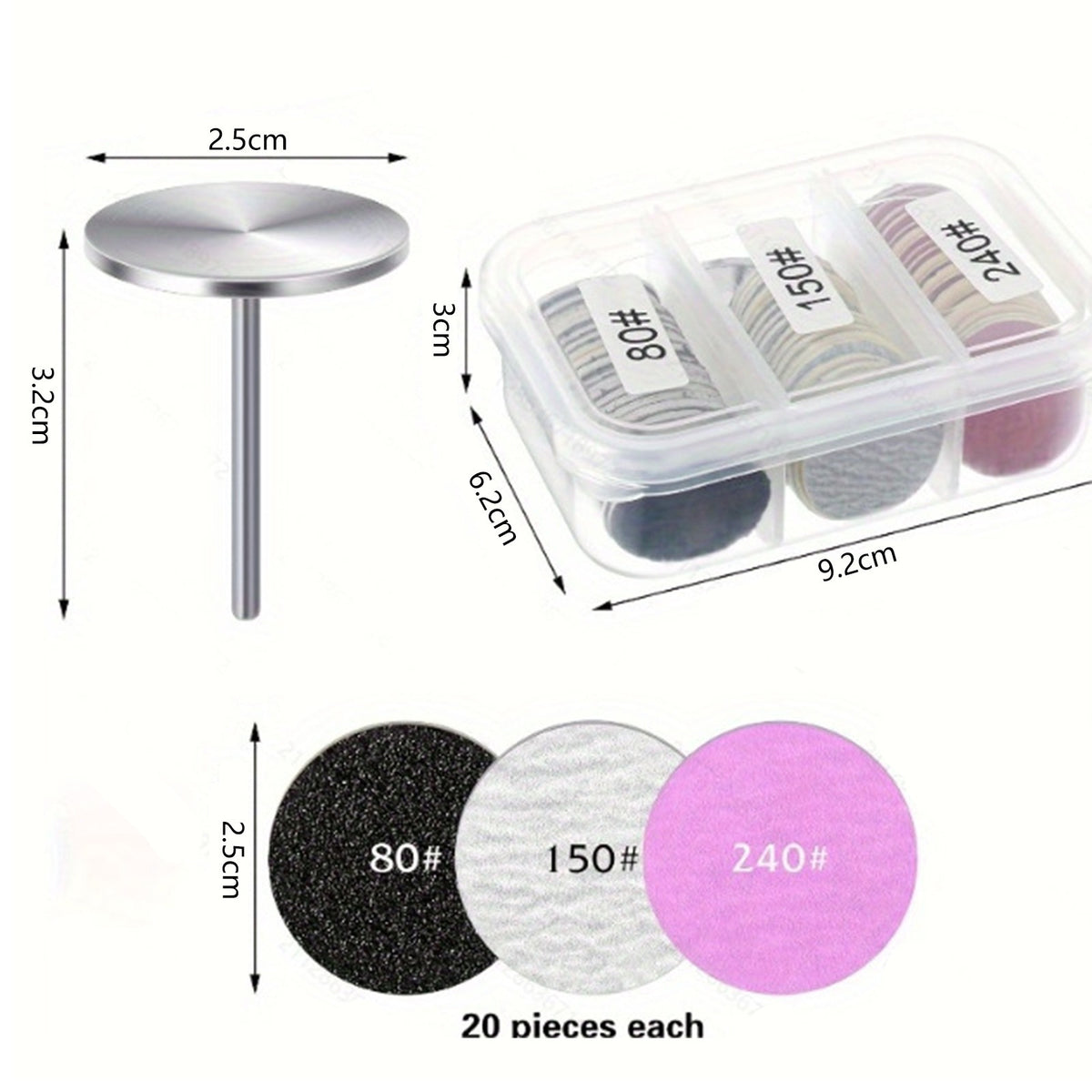 Multi-Grit Nail Sanding Disc Set