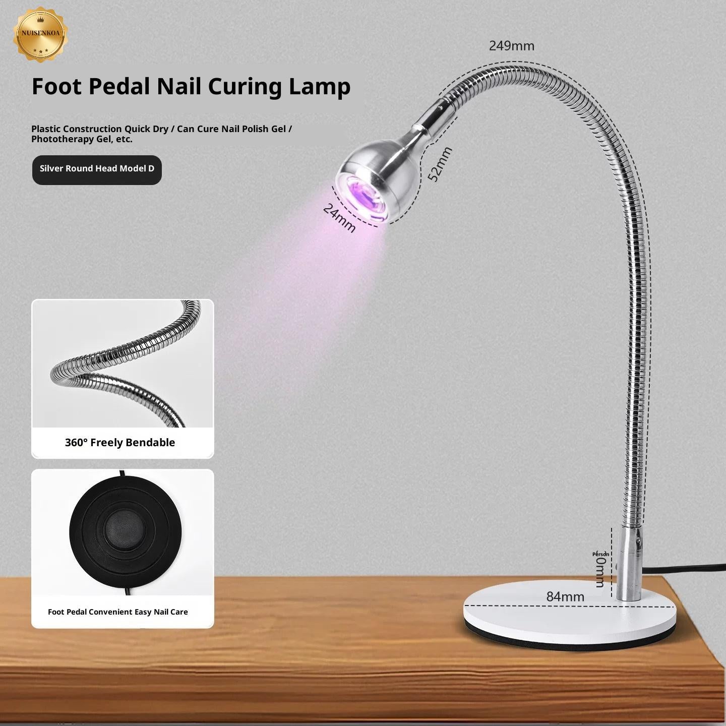 Nail pedal switch straight light