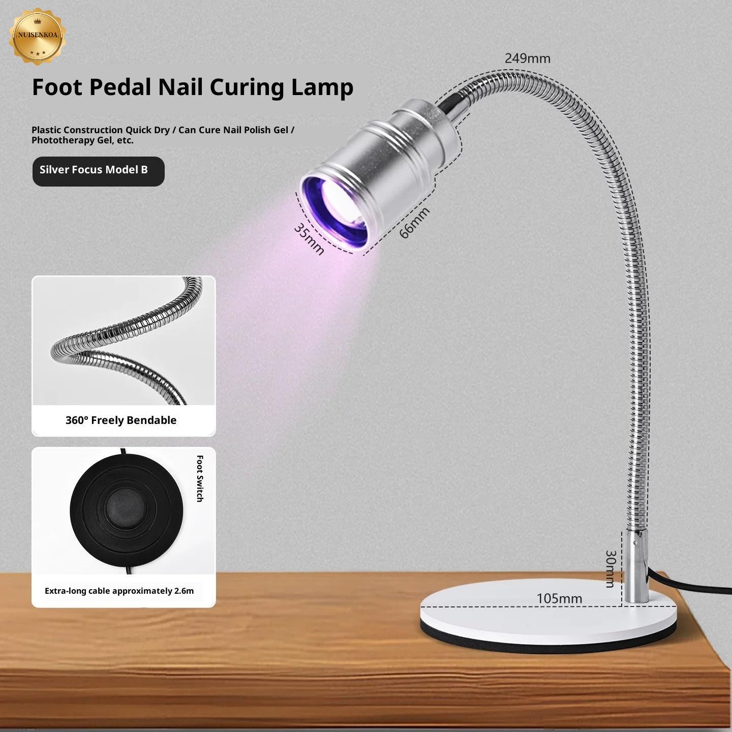 Nail pedal switch straight light
