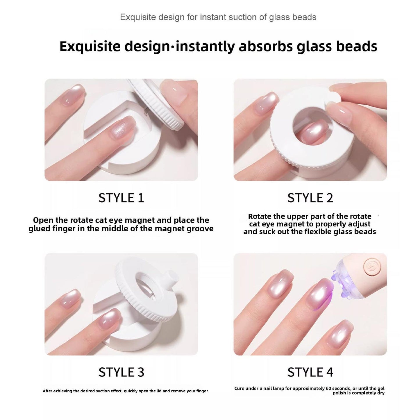 Automatic Nail Glass Bead Cat Eye Tool for Beginners