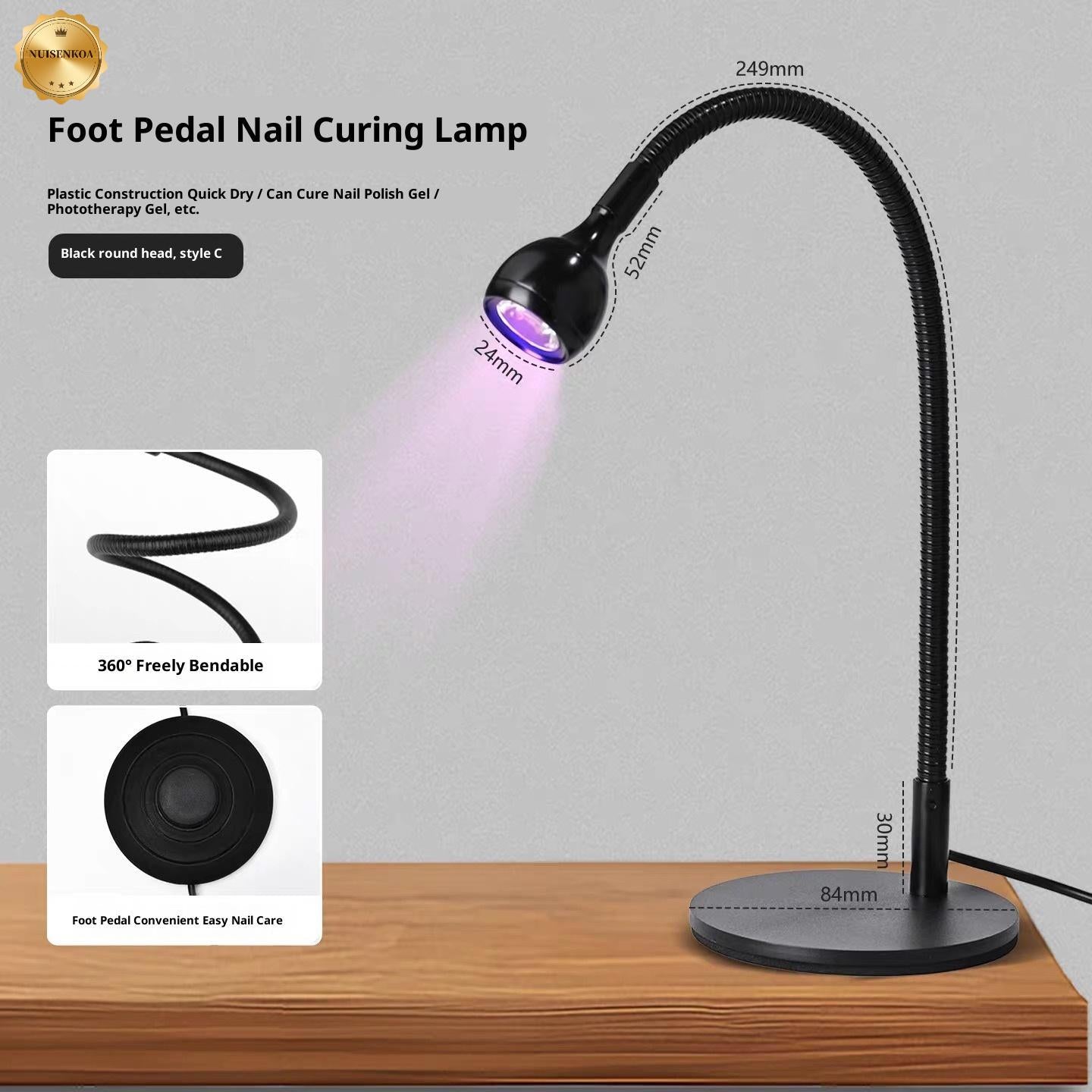 Nail pedal switch straight light