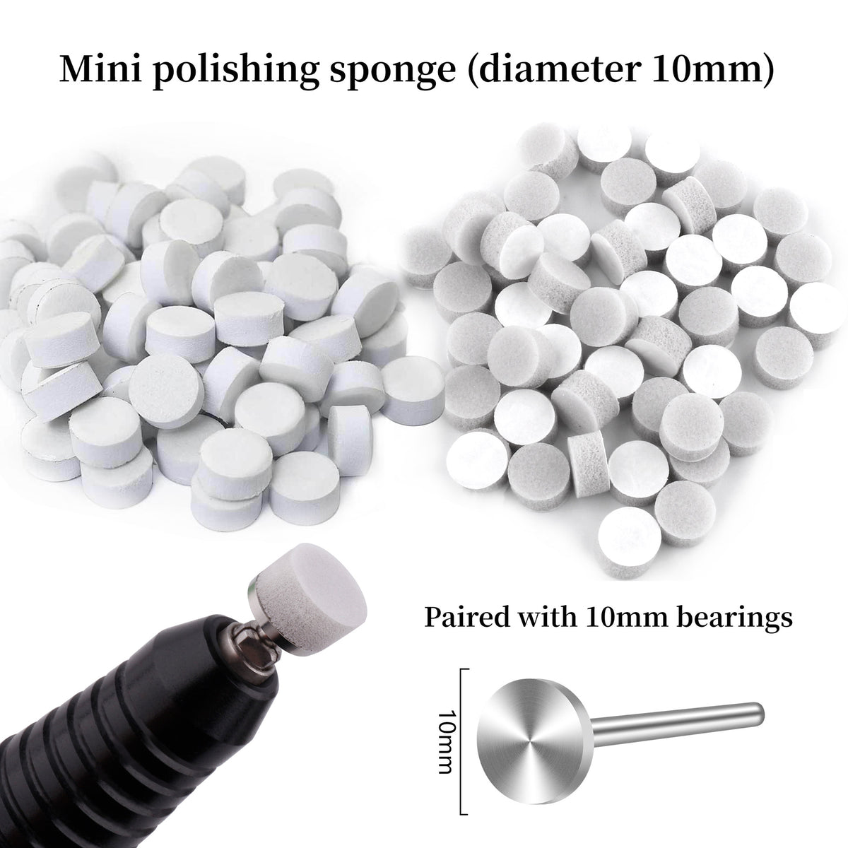 10mm Round Sponge Nail Polishing Pads